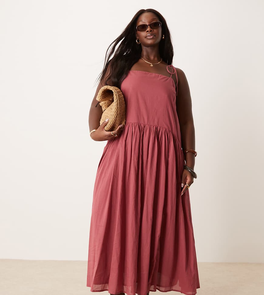 ASOS DESIGN Curve - Maxikleid in Burgunderrot mit tief angesetzter Taille ASOS DESIGN Curve - Maxikleid in Burgunderrot mit tief angesetzter Taille von ASOS Curve