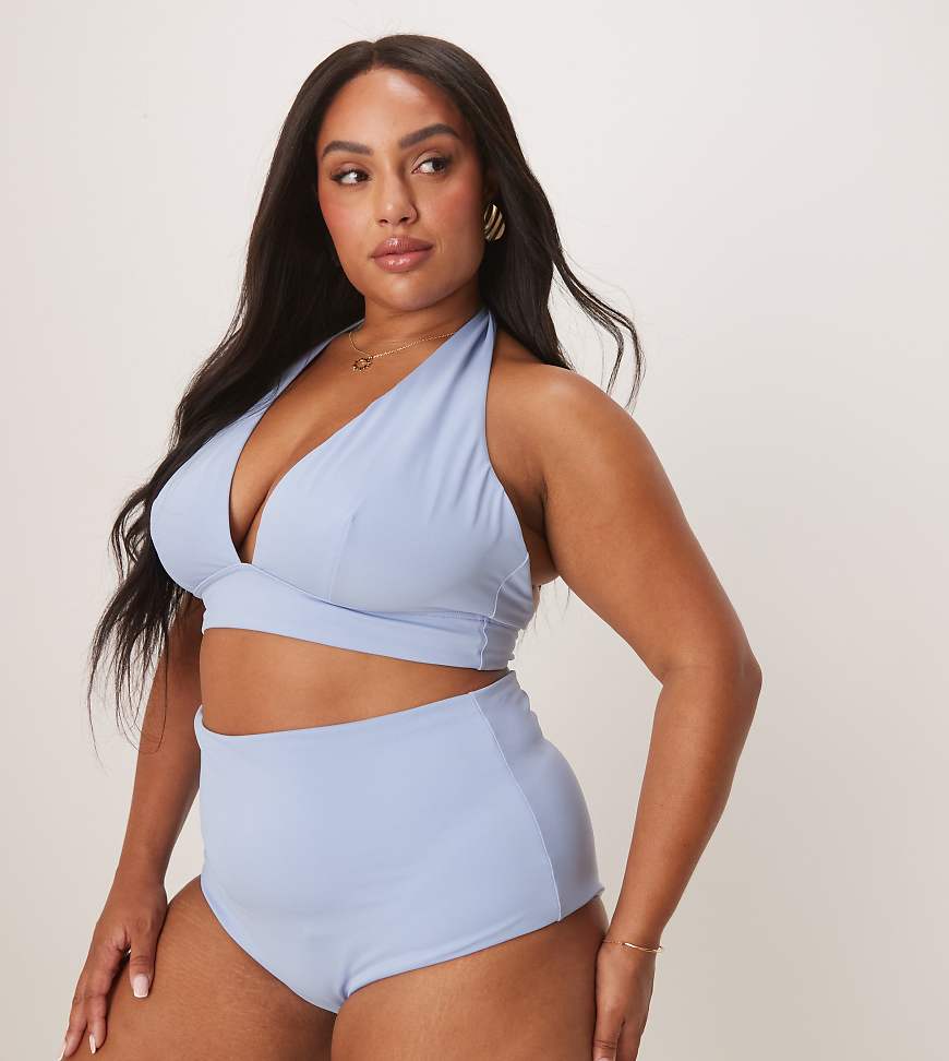 ASOS DESIGN Curve - Maya - Mix and Match - Bikinihose in Blau mit hohem Bund ASOS DESIGN Curve - Maya - Mix and Match - Bikinihose in Blau mit hohem Bund von ASOS Curve