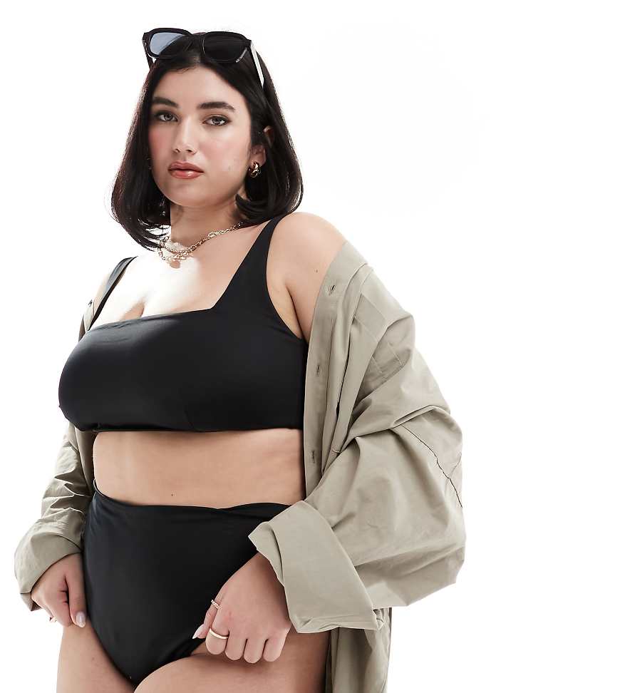 ASOS DESIGN Curve - Maya - Mix and Match - Bikinihose in Schwarz mit hohem Bund und hohem Beinausschnitt ASOS DESIGN Curve - Maya - Mix and Match - Bikinihose in Schwarz mit hohem Bund und hohem Beinausschnitt von ASOS Curve
