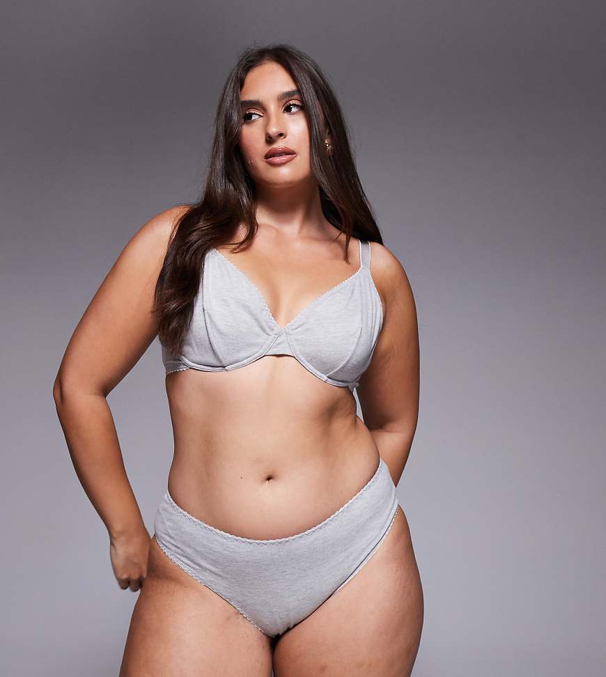 ASOS DESIGN Curve - Mila - Bügel-BH in meliertem Grau von ASOS Curve
