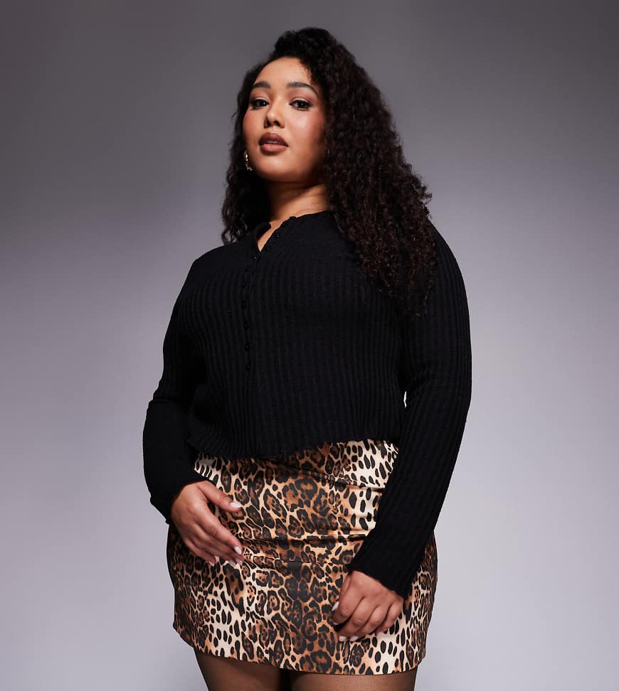 ASOS DESIGN Curve - Minirock mit Leopardenmuster-Brown von ASOS Curve