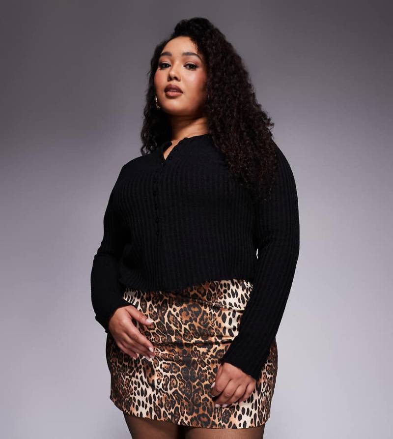 ASOS DESIGN Curve - Minirock mit Leopardenmuster-Brown ASOS DESIGN Curve - Minirock mit Leopardenmuster-Brown von ASOS Curve