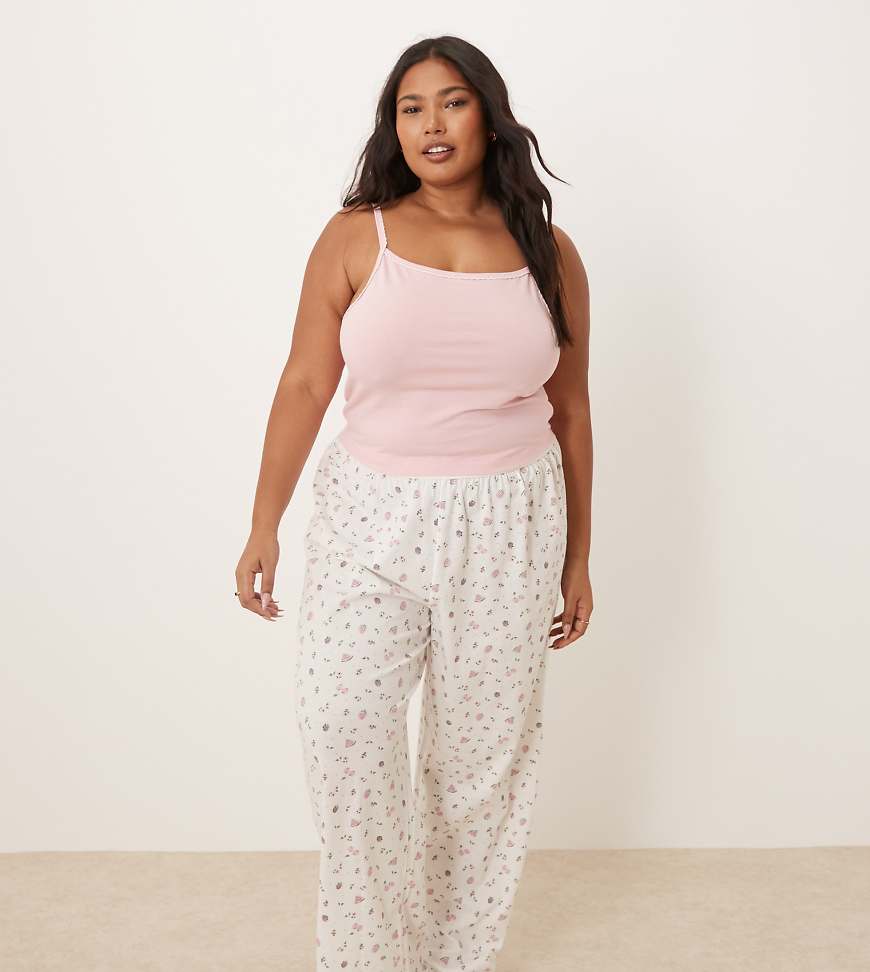 ASOS DESIGN Curve - Mix & Match - Pyjama-Hose mit Früchtemuster-Bunt ASOS DESIGN Curve - Mix & Match - Pyjama-Hose mit Früchtemuster-Bunt von ASOS Curve