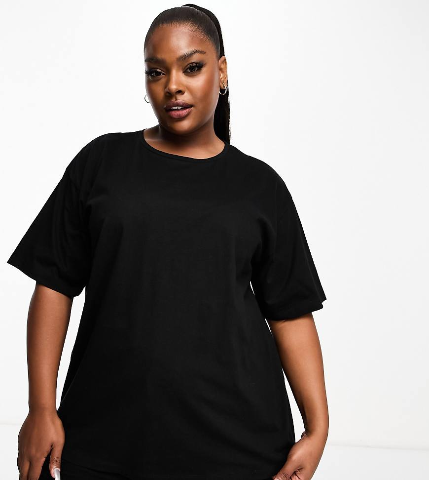 ASOS DESIGN Curve - Mix & Match - Pyjama-T-Shirt aus Baumwolle in Schwarz mit Oversize-Passform ASOS DESIGN Curve - Mix & Match - Pyjama-T-Shirt aus Baumwolle in Schwarz mit Oversize-Passform von ASOS Curve