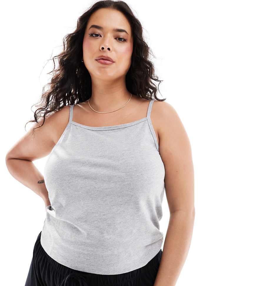 ASOS DESIGN Curve - Mix & Match - Pyjama-Trägertop aus Baumwolle in Grau von ASOS Curve