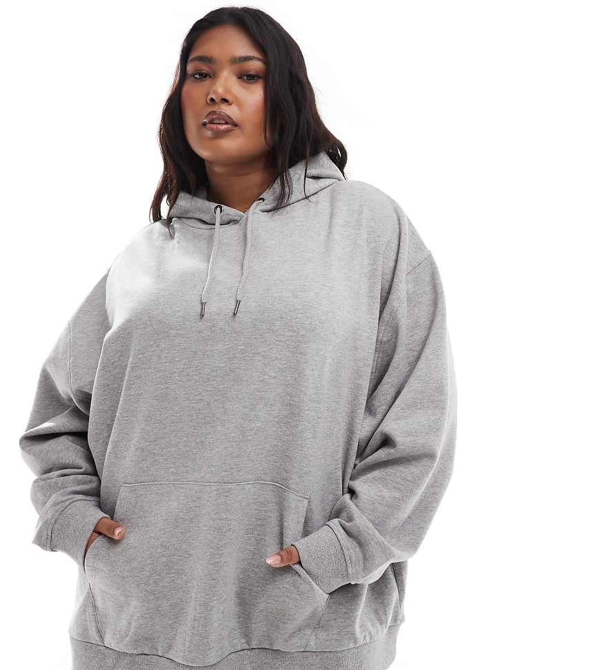 ASOS DESIGN Curve - Oversize-Kapuzenpullover in meliertem Grau ASOS DESIGN Curve - Oversize-Kapuzenpullover in meliertem Grau von ASOS Curve