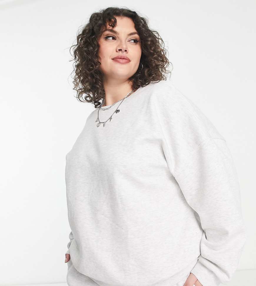 ASOS DESIGN Curve - Oversize-Sweatshirt in meliertem Eisgrau ASOS DESIGN Curve - Oversize-Sweatshirt in meliertem Eisgrau von ASOS Curve