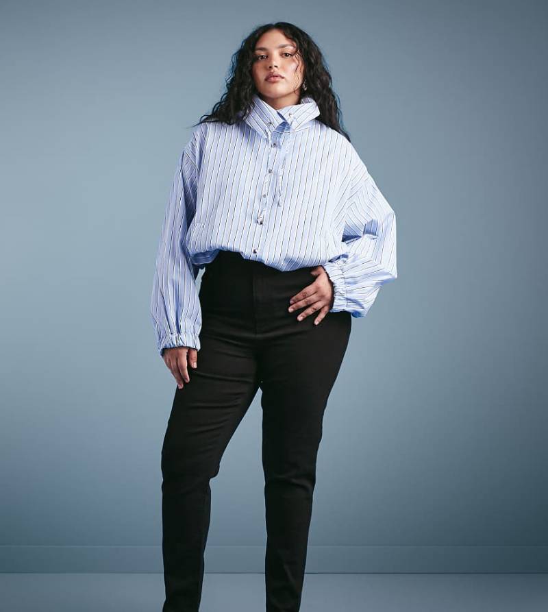 ASOS DESIGN Curve - Röhrenjeans in reinem Schwarz von ASOS Curve