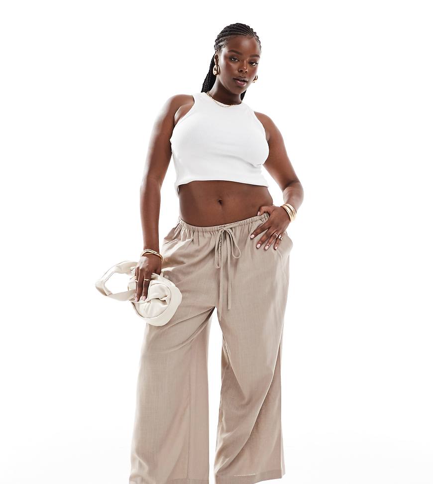 ASOS DESIGN Curve - Schlupfhose in Sand mit Leinenanteil-Neutral ASOS DESIGN Curve - Schlupfhose in Sand mit Leinenanteil-Neutral von ASOS Curve
