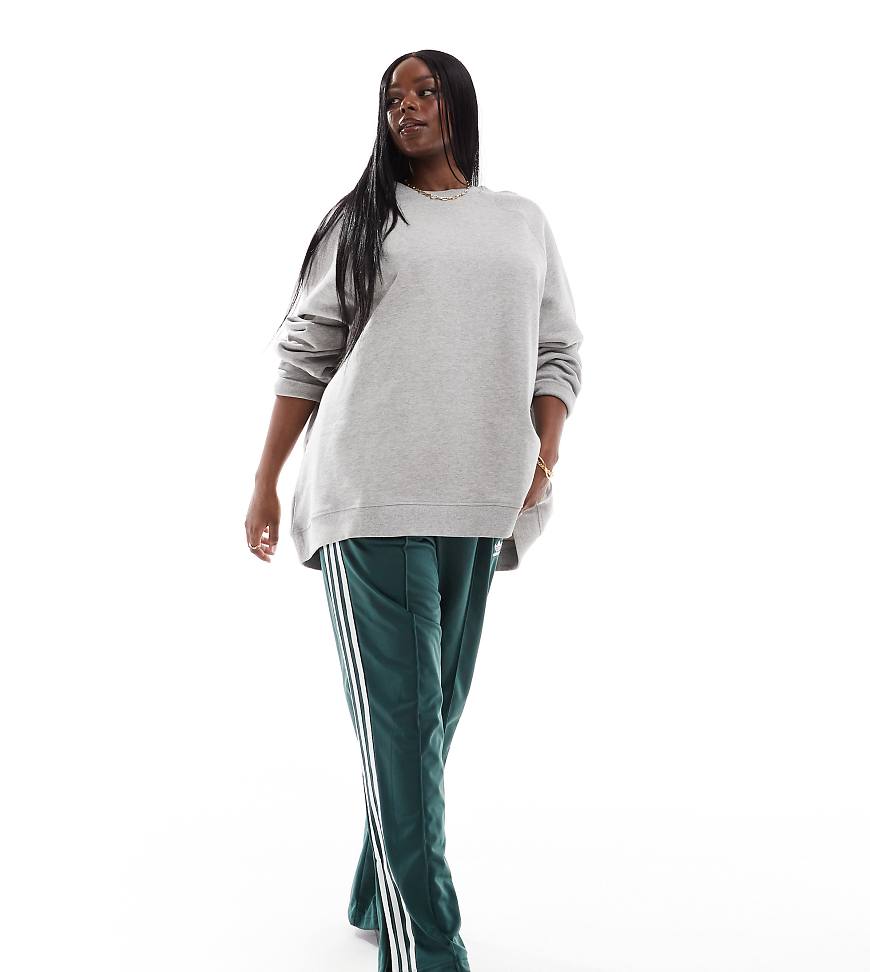 ASOS DESIGN Curve - Schweres Oversize-Sweatshirt in meliertem Grau von ASOS Curve