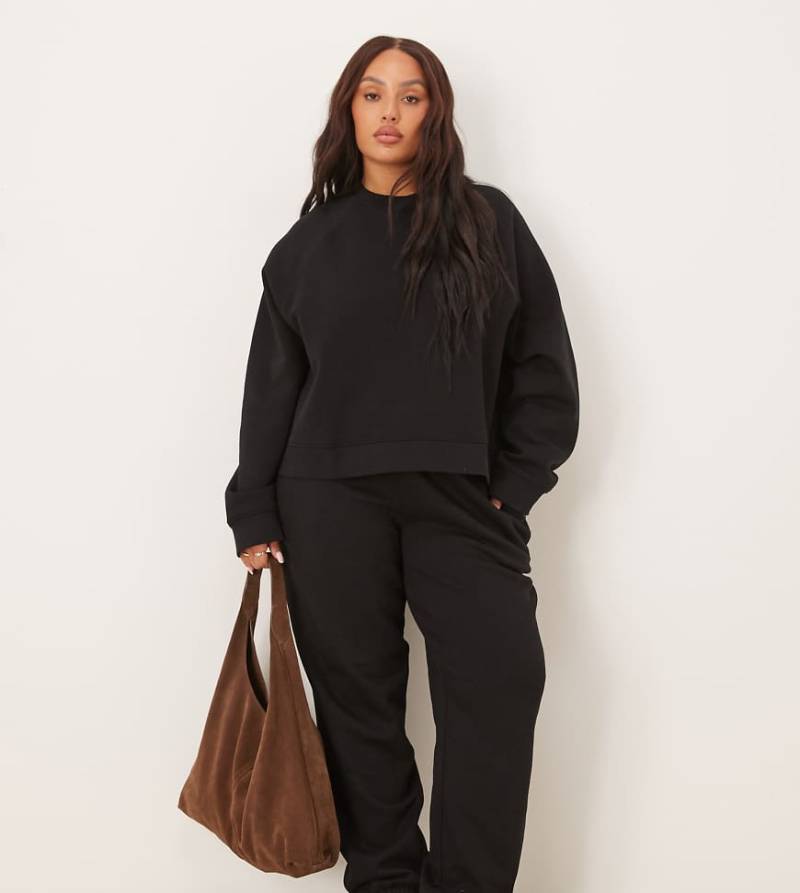 ASOS DESIGN Curve - Ultimate - Jogginghose in Schwarz mit weicher Innenseite und Bündchen von ASOS Curve