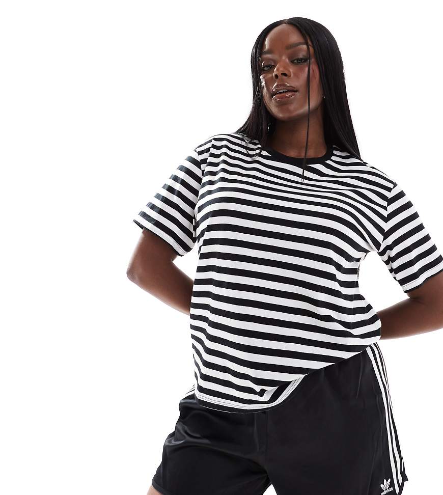 ASOS DESIGN Curve - Ultimatives T-Shirt in schwarz-weiß gestreift-Mehrfarbig von ASOS Curve
