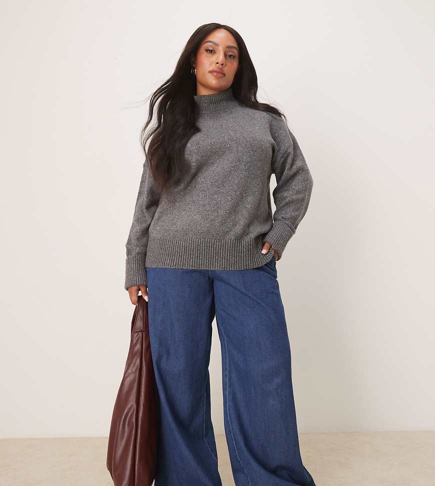 ASOS DESIGN Curve - Weiche Jeans in Rinse-Waschung mit weitem Bein und schlichtem Taillenbund-Blau ASOS DESIGN Curve - Weiche Jeans in Rinse-Waschung mit weitem Bein und schlichtem Taillenbund-Blau von ASOS Curve