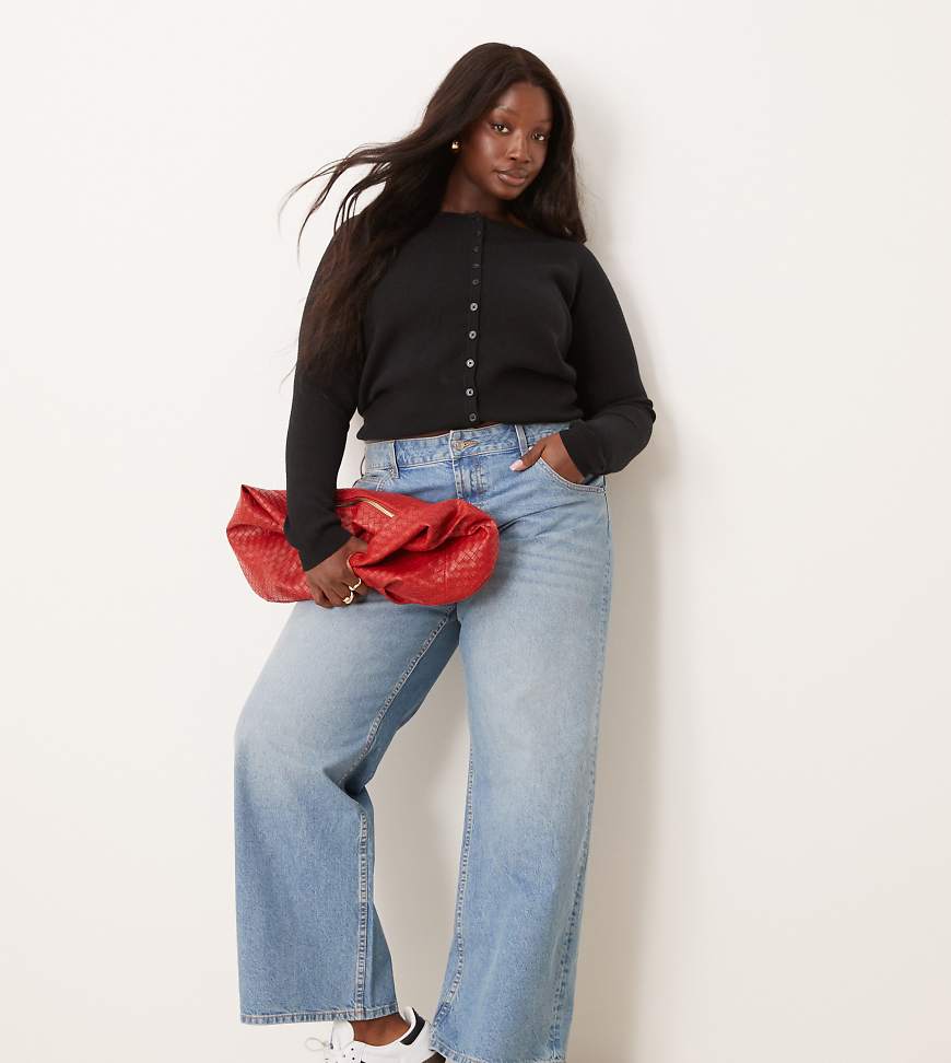 ASOS DESIGN Curve - Baggy-Jeans in heller Waschung mit weitem Bein-Blau ASOS DESIGN Curve - Baggy-Jeans in heller Waschung mit weitem Bein-Blau von ASOS Curve