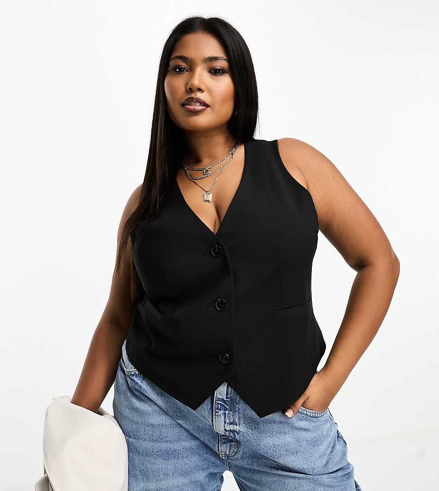 ASOS DESIGN Curve - Weste in Schwarz ASOS DESIGN Curve - Weste in Schwarz von ASOS Curve