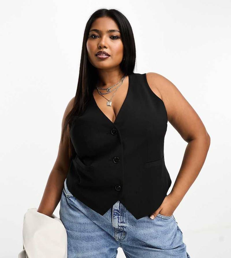 ASOS DESIGN Curve - Weste in Schwarz von ASOS Curve