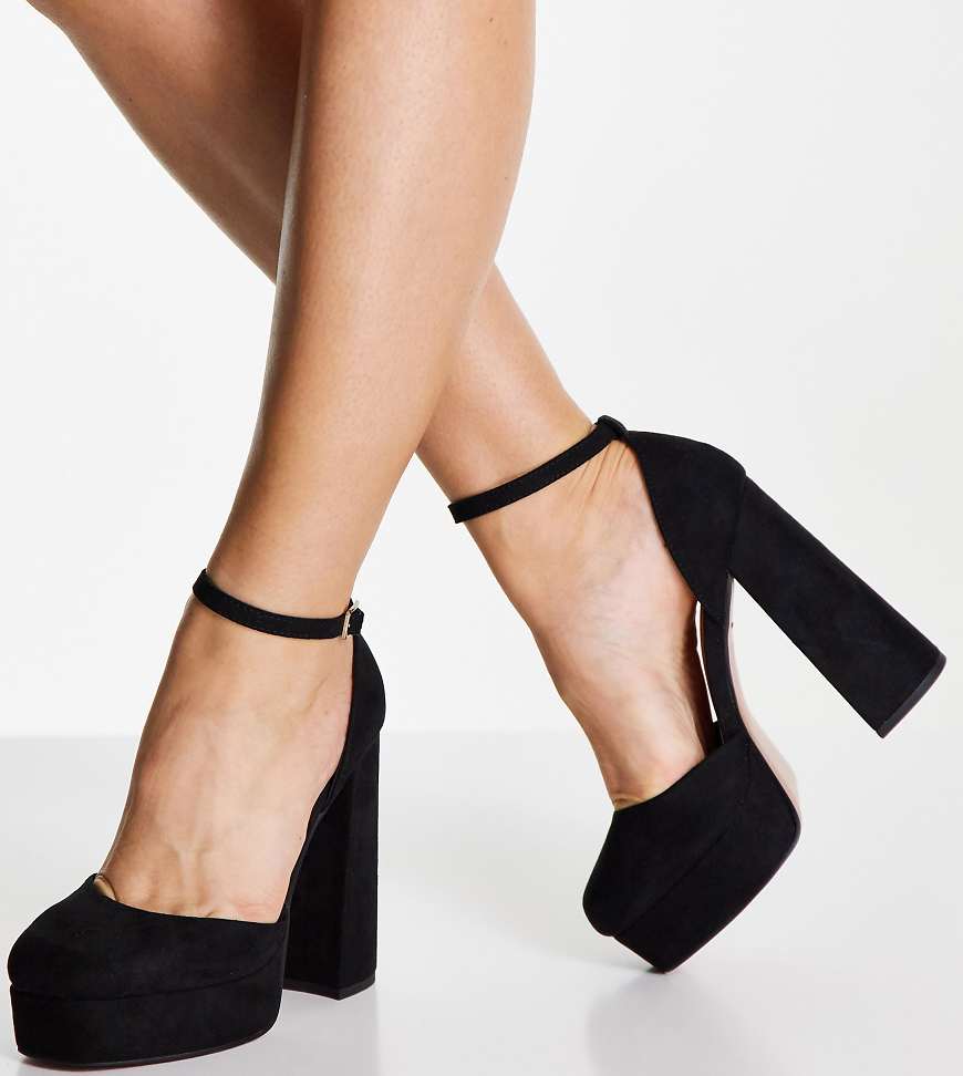 ASOS DESIGN Wide Fit - Priority - Schuhe in Schwarz mit hohem Blockabsatz und Plateausohle ASOS DESIGN Wide Fit - Priority - Schuhe in Schwarz mit hohem Blockabsatz und Plateausohle von ASOS DESIGN Wide Fit