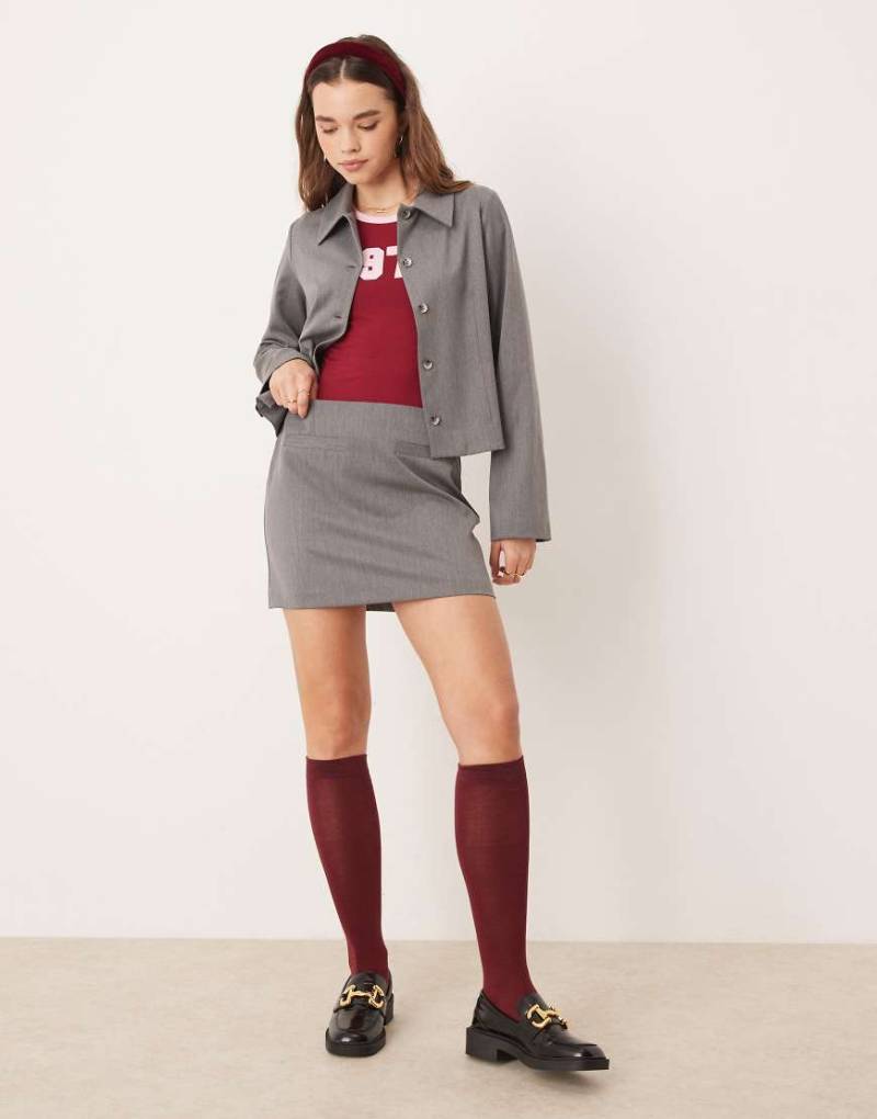 ASOS DEISGN - Eleganter Minirock in Grau, Kombiteil von ASOS DESIGN