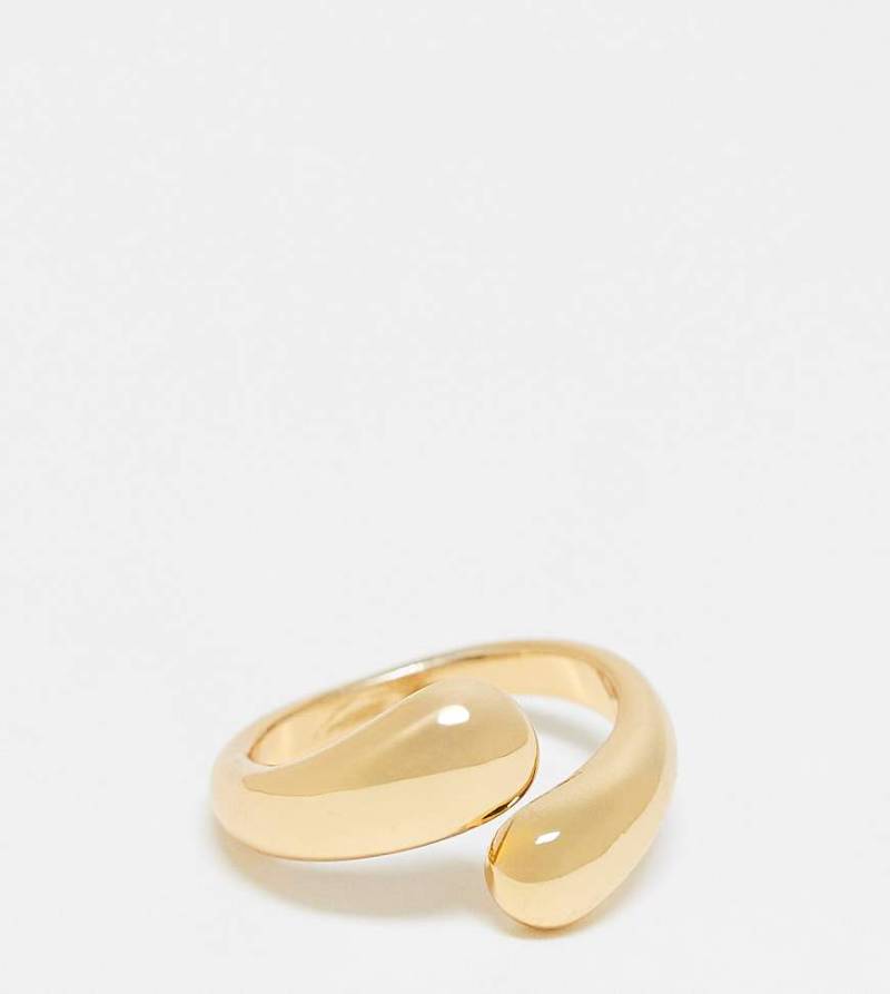 ASOS DESIGN - 14K vergoldeter, klobiger Ring mit Wickel-Design-Goldfarben von ASOS DESIGN