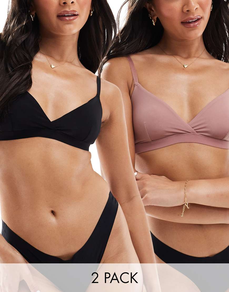 ASOS DESIGN - 2er-Pack Bustiers aus superweichem Netzstoff in neutralen Farben-Bunt von ASOS DESIGN