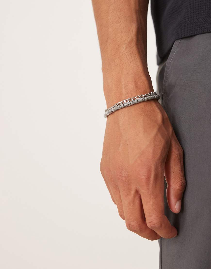 ASOS DESIGN - 2er-Pack Festival-Armbänder mit Perlendesign in Grau ASOS DESIGN - 2er-Pack Festival-Armbänder mit Perlendesign in Grau von ASOS DESIGN