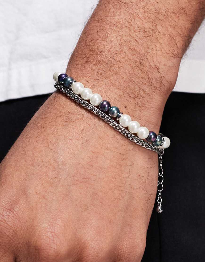 ASOS DESIGN - 2er-Pack Festival-Armbänder mit mehrfarbigen Kunstperlen-Bunt von ASOS DESIGN
