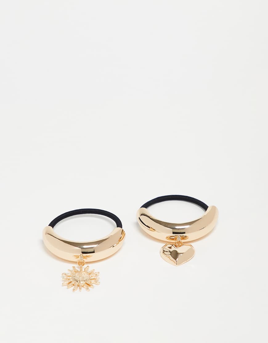 ASOS DESIGN - 2er-Pack Haarbänder in Goldoptik mit Anhängern-Goldfarben ASOS DESIGN - 2er-Pack Haarbänder in Goldoptik mit Anhängern-Goldfarben von ASOS DESIGN