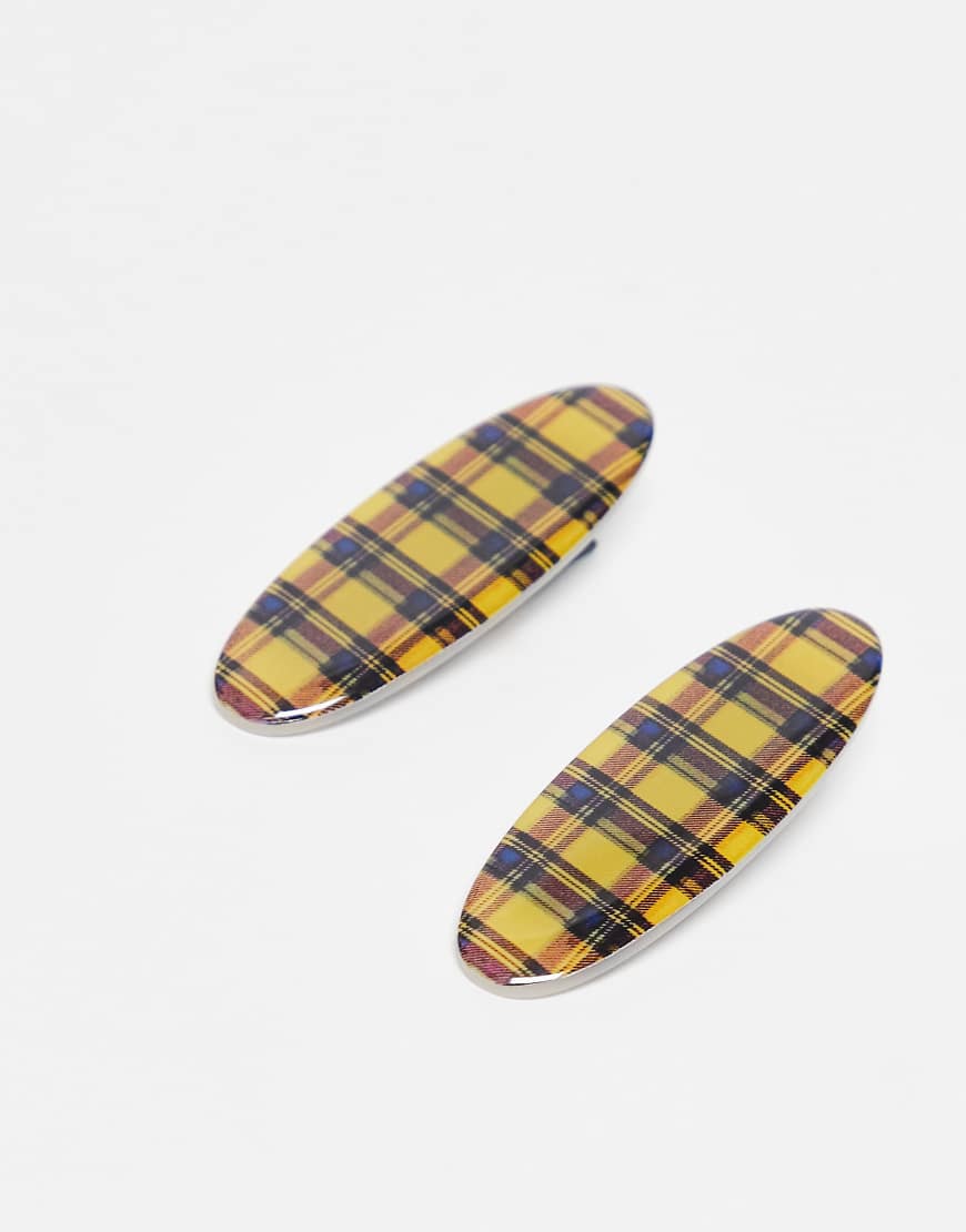 ASOS DESIGN - 2er-Pack Haarspangen it mehrfarbigem Karomuster-Bunt ASOS DESIGN - 2er-Pack Haarspangen it mehrfarbigem Karomuster-Bunt von ASOS DESIGN