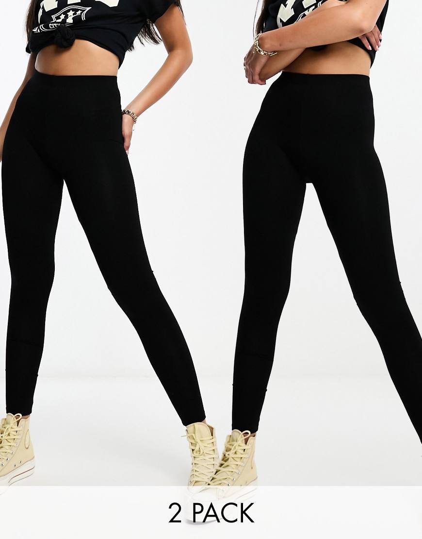 ASOS DESIGN - 2er-Pack Leggings in Schwarz ASOS DESIGN - 2er-Pack Leggings in Schwarz von ASOS DESIGN