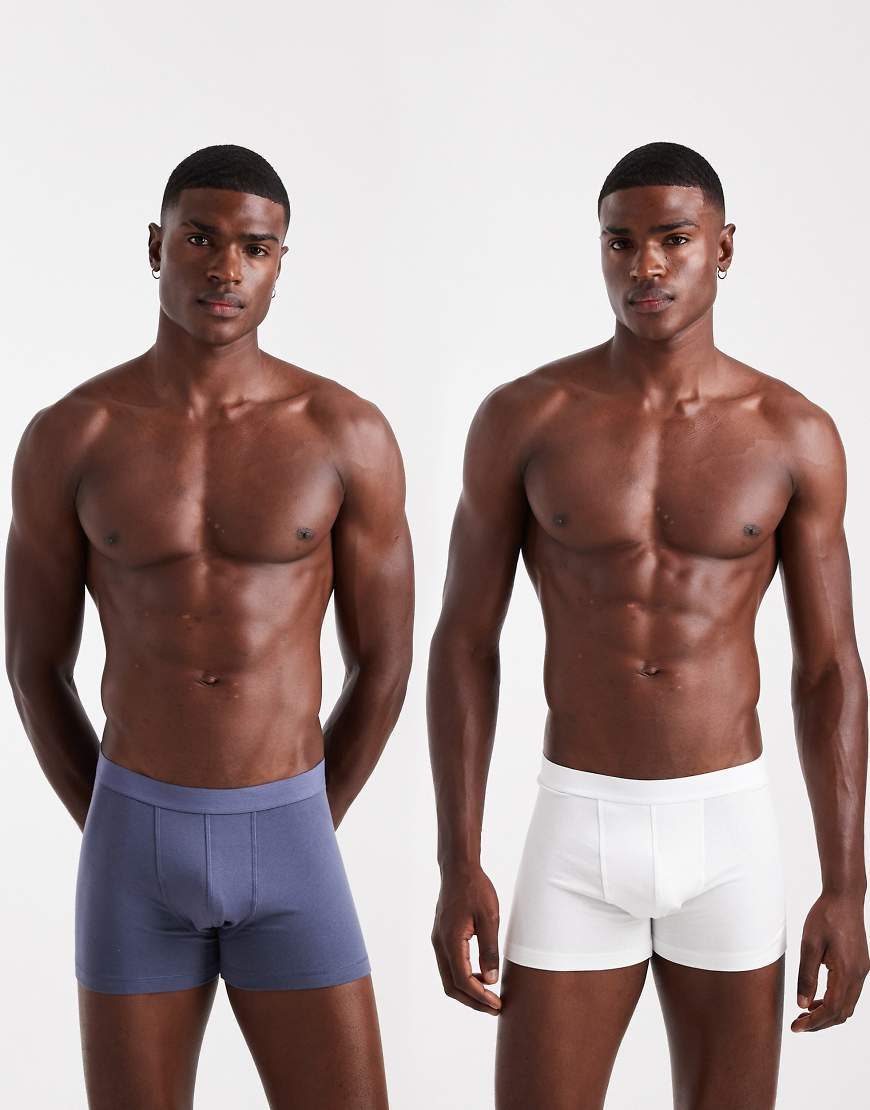 ASOS DESIGN - 2er-Pack Unterhosen in Blau und Weiß-Bunt ASOS DESIGN - 2er-Pack Unterhosen in Blau und Weiß-Bunt von ASOS DESIGN