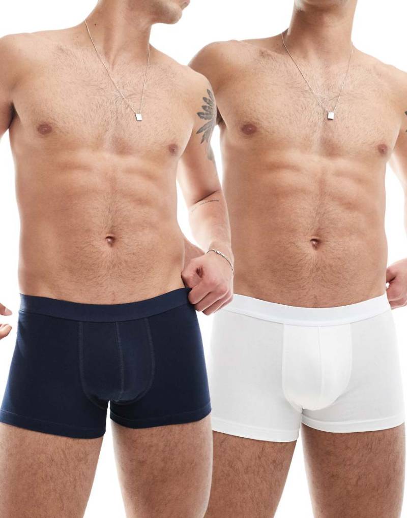 ASOS DESIGN - 2er-Pack Unterhosen in Marineblau und Weiß-Bunt von ASOS DESIGN
