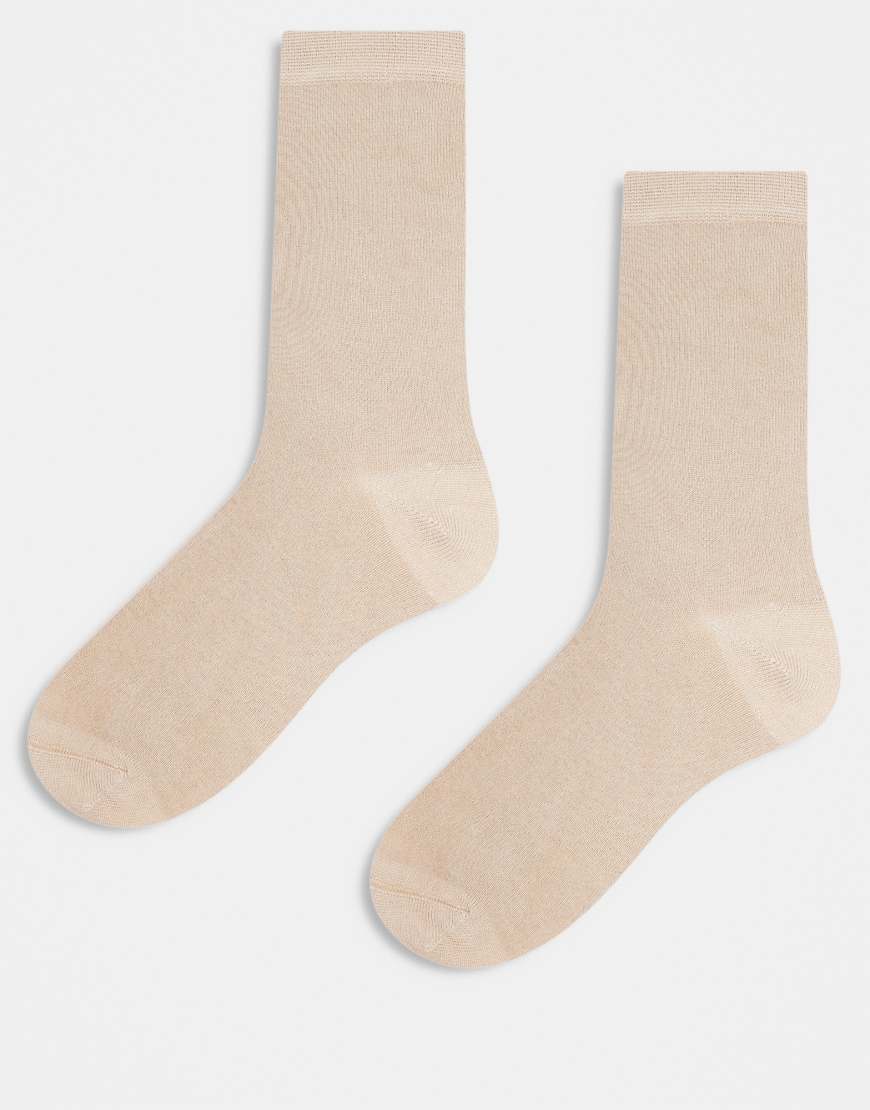 ASOS DESIGN - 2er-Pack elegante Socken aus Modal in Steinbeige-Neutral von ASOS DESIGN