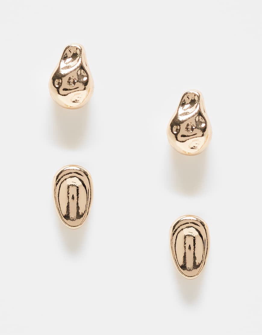 ASOS DESIGN - 2er-Pack kleine goldfarbene Ohrstecker im Schmelz-Design ASOS DESIGN - 2er-Pack kleine goldfarbene Ohrstecker im Schmelz-Design von ASOS DESIGN