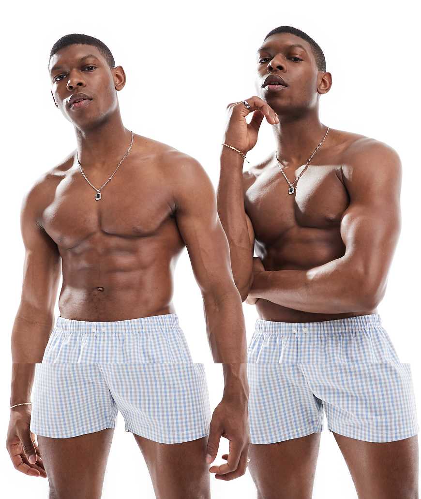 ASOS DESIGN - 2er-Set Boxershorts aus Webstoff in verschiedenen Farben-Bunt von ASOS DESIGN