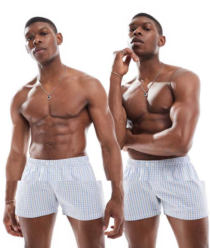 ASOS DESIGN - 2er-Set Boxershorts aus Webstoff in verschiedenen Farben-Bunt von ASOS DESIGN