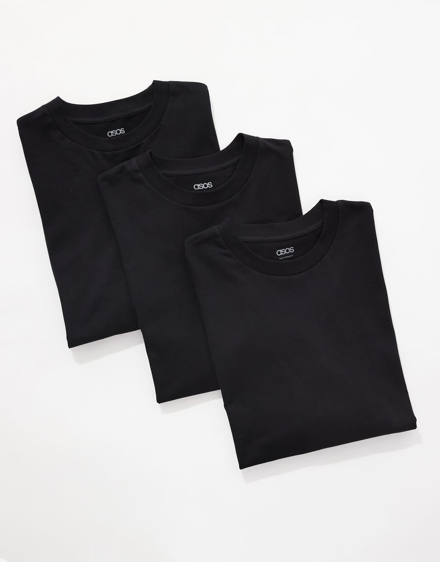 ASOS DESIGN - 3er-Pack Basic-T-Shirts in Schwarz mit Oversize-Schnitt ASOS DESIGN - 3er-Pack Basic-T-Shirts in Schwarz mit Oversize-Schnitt von ASOS DESIGN