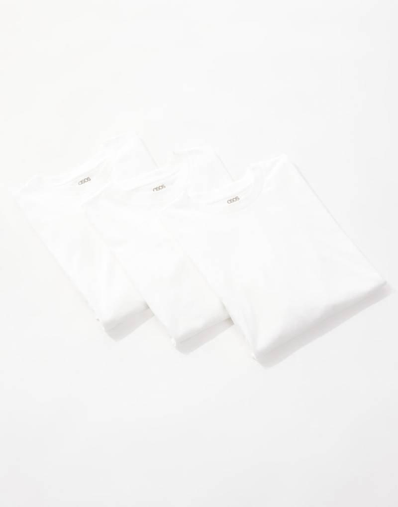 ASOS DESIGN - 3er-Pack Basic-T-Shirts in Weiß mit Oversize-Schnitt von ASOS DESIGN