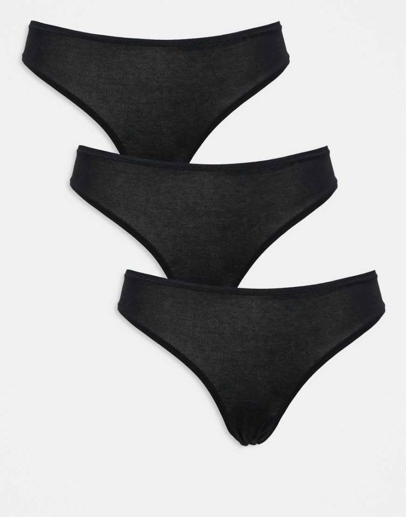 ASOS DESIGN - 3er-Pack Brazilian-Cut-Slips aus Baumwolle in Schwarz von ASOS DESIGN