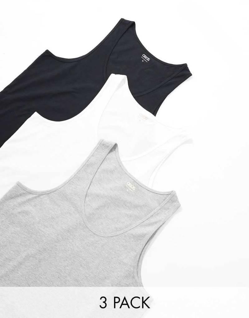 ASOS DESIGN - 3er-Pack Trägertops in verschiedenen Farben-Bunt von ASOS DESIGN