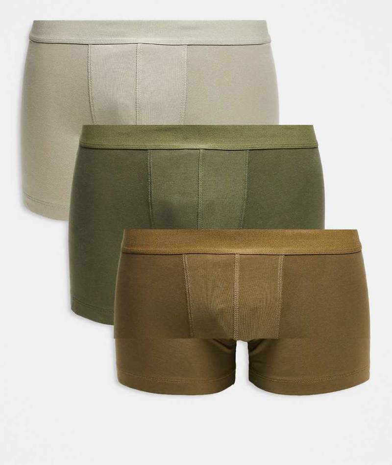 ASOS DESIGN - 3er-Pack Unterhosen in Khaki-Grün von ASOS DESIGN