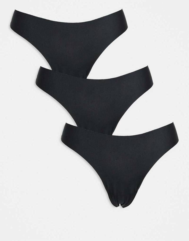 ASOS DESIGN - 3er-Pack nicht sichtbare Tangas in Schwarz von ASOS DESIGN