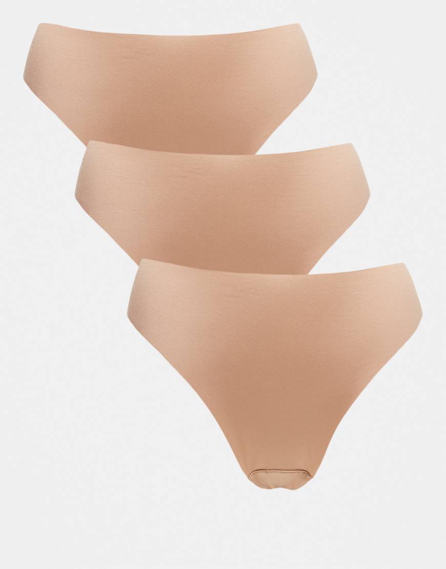 ASOS DESIGN - 3er-Pack sich nicht abzeichnende Brazilian-Slips in Beige-Neutral ASOS DESIGN - 3er-Pack sich nicht abzeichnende Brazilian-Slips in Beige-Neutral von ASOS DESIGN