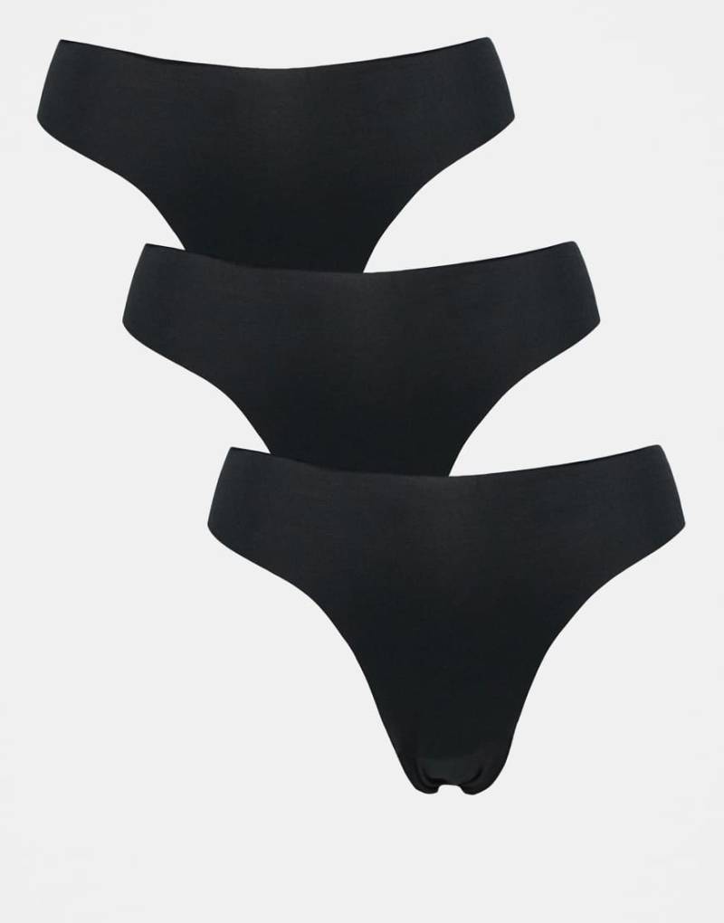 ASOS DESIGN - 3er-Pack sich nicht abzeichnende Brazilian-Slips in Schwarz von ASOS DESIGN