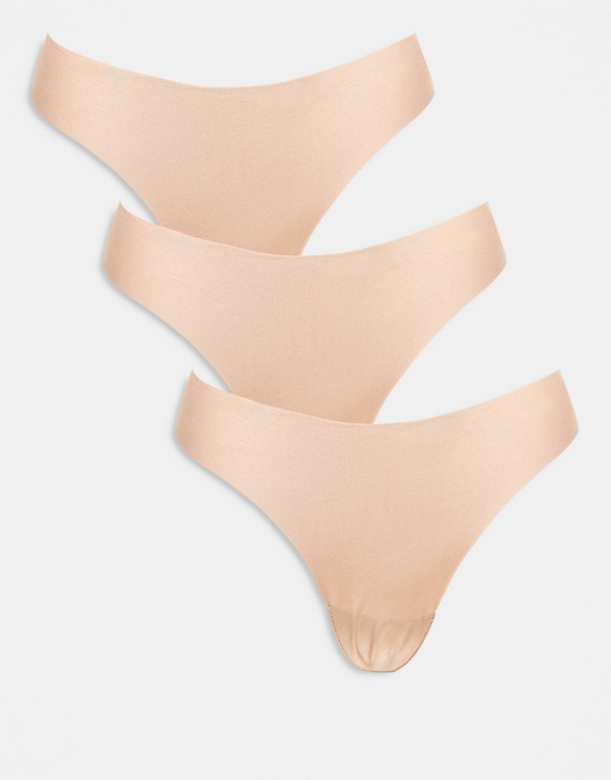 ASOS DESIGN - 3er-Pack sich nicht abzeichnende Tangas in Beige-Neutral ASOS DESIGN - 3er-Pack sich nicht abzeichnende Tangas in Beige-Neutral von ASOS DESIGN