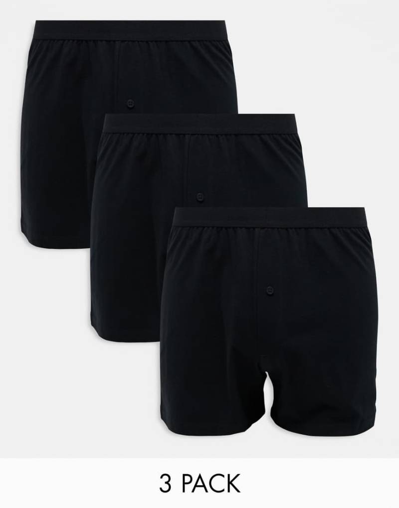 ASOS DESIGN - 3er-Set Boxershorts in Schwarz von ASOS DESIGN