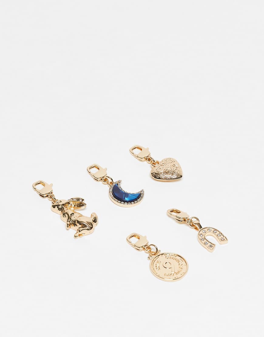 ASOS DESIGN - 5er-Pack Anhänger für Schuhe und Accessoires mit verschiedenen Glücksbringer-Designs in Goldoptik-Goldfarben ASOS DESIGN - 5er-Pack Anhänger für Schuhe und Accessoires mit verschiedenen Glücksbringer-Designs in Goldoptik-Goldfarben von ASOS DESIGN