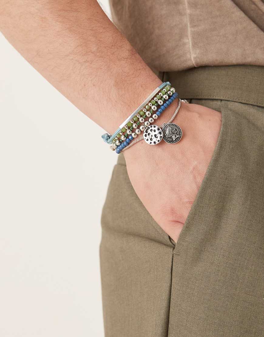 ASOS DESIGN - 5er-Pack Festival-Armbänder mit mehrfarbigem Kordel- und Perlendesign-Bunt ASOS DESIGN - 5er-Pack Festival-Armbänder mit mehrfarbigem Kordel- und Perlendesign-Bunt von ASOS DESIGN