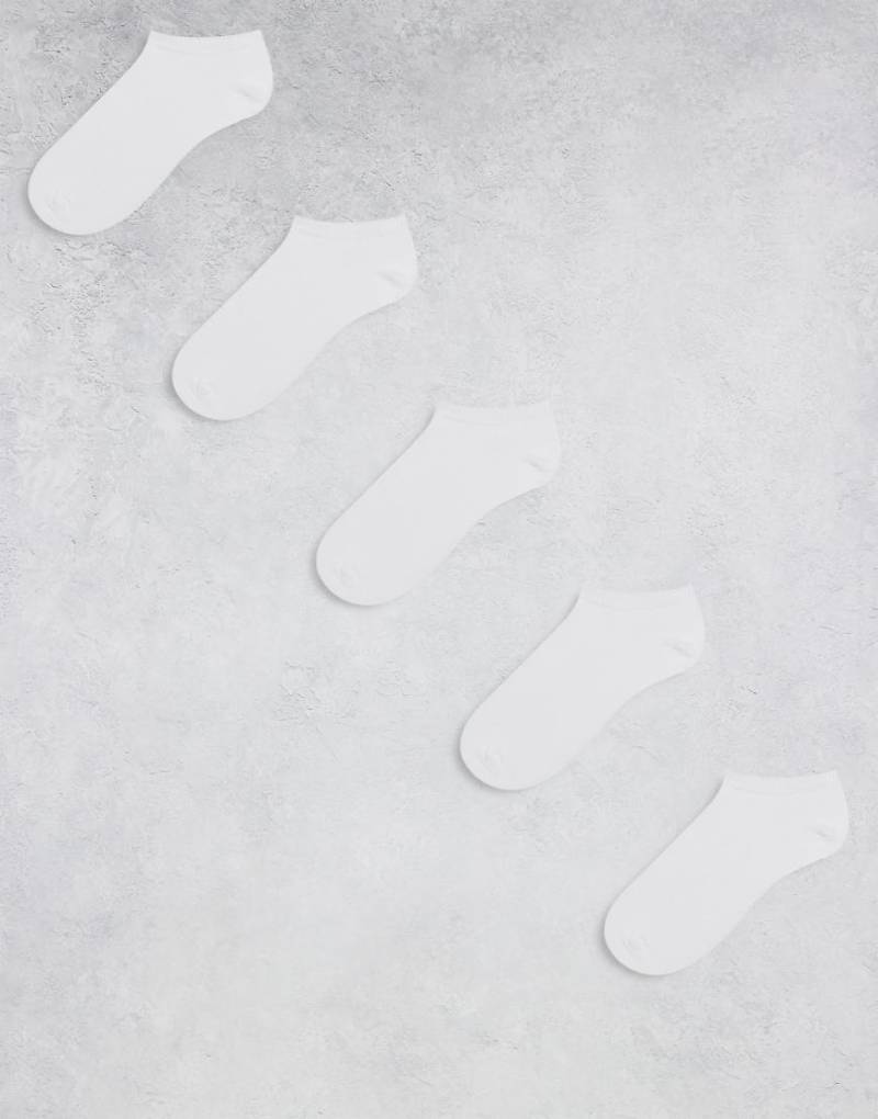 ASOS DESIGN - 5er Pack Sneaker-Socken in Weiß von ASOS DESIGN