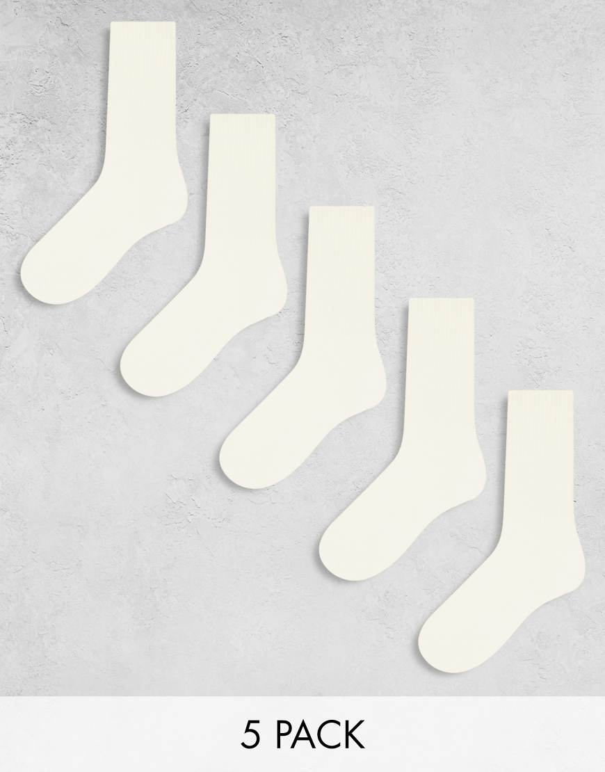 ASOS DESIGN - 5er-Pack Sportsocken in Weiß von ASOS DESIGN