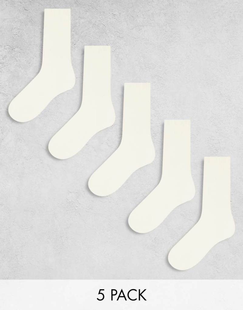 ASOS DESIGN - 5er-Pack Sportsocken in Weiß von ASOS DESIGN